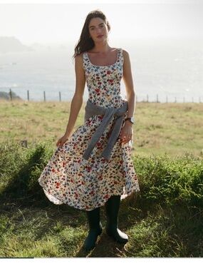 linen blend maxi dress product info and reviews Blue Melange Loose Linen Maxi Dress from NikkaPlace